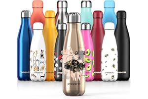 Proworks Bottiglia Acqua in Acciaio Inox, Senza BPA Vuoto Isolato Borraccia Termica in Metallo per Bevande Calde per 12 Ore & Fredde 24 Ore, Borraccia per Sport e Palestra - 500ml - Ballerino classico