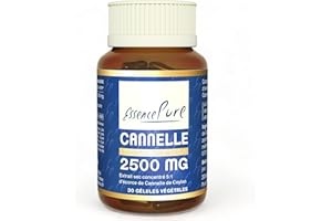Cannelle de Ceylan 2500 mg Essence Pure- Cannelle de Ceylan authentique - 5 fois plus concentrée que l'écorce de cannelle en poudre - Contrôle de la glycémie - 30 gélules Api-Nature
