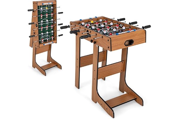 COSTWAY klappbar bordsfotbollsbord, bordsfotbollsbord med 18 spelare, 2 bollar