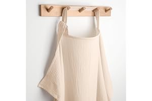 Comfy Cubs Muslin Nursing Cover, Pack of 1, 100% Muslin Cotton Breastfeeding Cover Up - Soft & Breathable Baby Nursing Scarf with Adjustable Neck Strap - Portable Essential for Newborn - Sand