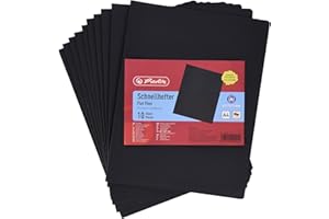 Herlitz 11130325 skoroszyt A4 karton składany czarny intensywny opakowanie 10 sztuk