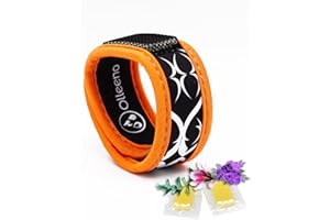 ‎OLLEENO OLLEENO® Mückenschutz Armband Moskito Insektenschutz Armbänder für Outdoor Camping Wandern Sport Anti Mückenarmband Neopren mit verstellbarem Klettverschluß (1 Stück + 2 Nachfüll-Pellets)