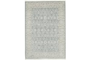 RugVista Ziegler Madison, Dywan, / Kazak, 300 x 200 cm, Prostokąt, Wysoki, Pokój dzienny, Jadalnia, Sypialnia, Czyścić wyłącznie chemicznie, oeko_tex_100, Jasny Niebieski Kremowa biel Beżowy