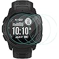 CAVN Kompatibel mit Garmin Instinct/Instinct Solar/Instinct 2 Schutzfolie Glas [4 Stück], Schutzglas Wasserdichtes gehärtetes