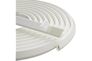 CUYSFEAD 6M White V-Shape Foam Weather Seal Strip Draught Excluder for Door Frame and Small Gaps,Anti-Collision Self Adhesive Soundproof Windproof Dustproof Stripping,Draft Excluder Insulation Tape