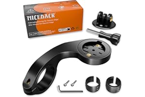 NICEDACK Supporto per Bicicletta Compatibile con Garmin Edge 500 510 520 530 540 130 130 Plus 25 20 800 810 820 830 840 1000 1030 1030 Plus 1040 Edge Explore 2 con Supporto per Action Camera