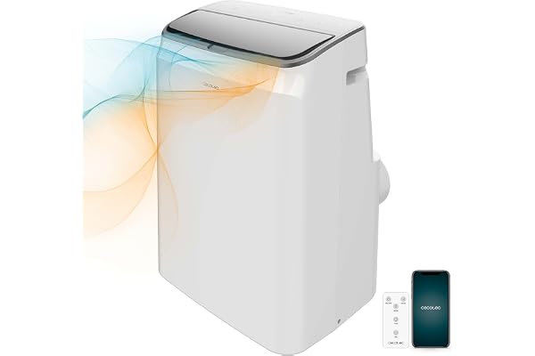 Cecotec Climatiseur Portable Force Clima 14750 Cold&Warm Connected. Télécommande, Wifi et Pompe à Chaleur, 14000 BTU, Écran LED, 5 Modes, 28 m2, Couverture
