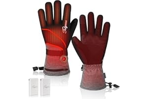 TELGUUA Guanti Riscaldati per Uomo Donna Batteria da 5500 mAh Touchscreen Riscaldato Elettrico in Grado di Sci, Snowboard, Trekking, Campeggio, Pesca, Caccia