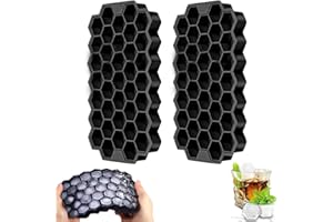 Zulbceo Silikonowa forma na kostki lodu, 2 sztuki, nie zajmuje dużo miejsca, możliwość układania w stos, pojemniki na kostki lodu z pokrywką, silikonowa forma do kostek lodu z pokrywką