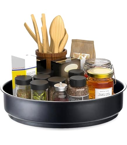 Draaiplateau, Kruidenrek, Draaibaar, 2 Etages, Organizer, 360 Graden Draaibaar Organizer Voor Keuken Eetkamer Kast Tafel Werkblad Staal Metaal 30 Cm Zwart 663899316 Draaiplateau, Kruidenrek, Draaibaar, 2 Etages, Organizer, 360 Graden Draaibaar Organizer Voor Keuken Eetkamer Kast Tafel Werkblad Staal Metaal 30 Cm Zwart 663899316