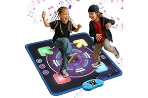 Eygood Kids Dance Mat with Light-up, Build-in Music Dance Mats for Girls and Boys, 3 Game Modes Dance Toys Christmas Birthday Gifts for 4 5 6 7 8 9 10+ Years Old