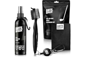 Dirty Dazzler Golf Club Cleaning Kit - Includes a Groove Cleaner Tool with Golf Club Cleaner Brush, Towel and Golf Club Cleaner Spray