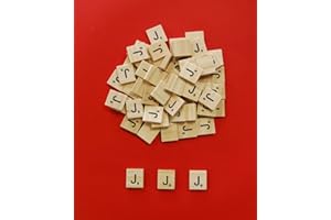celloexpress Pack of 20 – J Scrabble Tiles - Same Letters Bags - 18.1mm x 20mm x 5.2mm For Crafting and Scrapbooking