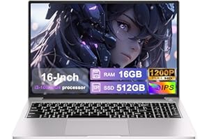 BVATE Ordinateur Portable 16'' 16 + 512 Go Win11 Derniers 2 cœurs processeurs i3-1000NG4 (jusqu'à 3.2 GHz) PC Portable 1920 x 1200 Écran 4K Prise en Charge Prise Double WiFi 2,5" HDD 1TB SSD Expand-Argent-1