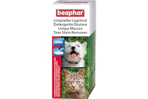 Beaphar Limpiador Lagrimal Perros y Gatos - Elimina Manchas lagrimal oscuras y costras - Desinfecta y Elimina olores - higiene Perros y Gatos - 50ml