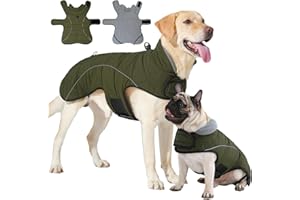 HEYWEAN Mantel Hund Wasserdicht Hundemantel Warm Winter Hundejacke Fleece Hunde Pullover Wintermantel mit D-Ring Reflektierend Hundemantel mit Klettverschluss Winterjacke Kleine Mittlere Grosse Hunde