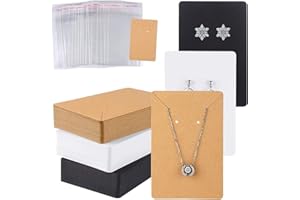 Heatigo Earring Display Card,with Self-Seal Bags, Necklace Display Cards,for DIY Jewelry Display