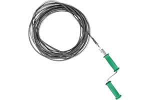 QWORK® Desatascador Tuberias 10M*10mm con Adaptadores Eléctrica y Manual, Acero al Manganeso