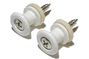BLACK DOG MUSIC Paire de plastique ABS Blanc Sangle de guitare pins/boutons
