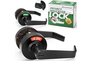 ANNFUZ Privacy Indicator Lever Lock with in-Used Or Vacant Sign, Commercial Bathroom Handle Door Lock, for Men/Woman Restrooms, ANSI Grade 2, Perfect for Public Washrooms (Matte Black)