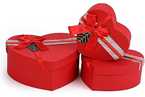 HWX MEDIA Gift Box,Goft Box,Heart Gift Box, Heart-Shaped Box, Red Heart Gift Box for Birthday/Wedding/Christmas/Valentine's Day Packaging