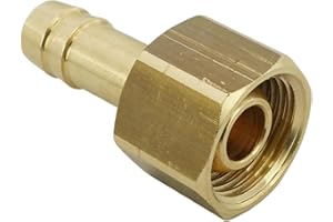 FITTINGSTORE Schlauchtülle mit drehbare Überwurfmutter, Messing PN 16 (G 1/4" - 6 mm)