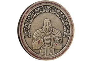 Glixoft Pièce De Monnaie De Chevalier Templier, Pièce De Défi du Croisé, Pièce Commémorative Vintage, Pièce De Collection Antique pour Décoration De Maison