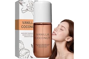 EVEBEATY 50ml Coconut Vanilla Body Mist for Women – Light, Long-Lasting Fragrance for Hair & Skin Care, Hydrating & Refreshing