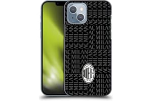 Head Case Designs Licenza Ufficiale AC Milan Nero E Grigio Modelli Cresta Custodia Cover Dura per Parte Posteriore Compatibile con Apple iPhone 14