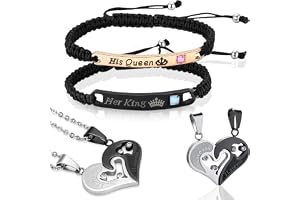 Xinlon par halsband i rostfritt stål för henne och honom, par armband för henne och honom, kvinnor män par kedjor för henne och honom, lämplig för att bekänna kärlekspresenter, 16 centimeters