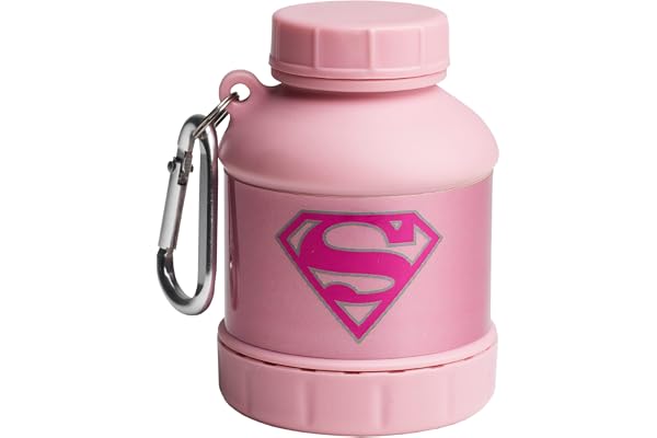 SmartShake Whey2Go Entonnoir, boîte à protéines, boîte de rangement, 110 ml, DC Supergirl
