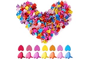 FIHODONE 200 Pièces Attache Parisienne,Type de Coeur Multicolore Mini Brads pour Papier Scrapbooking,Attaches Parisiennes Hauteur 10 mm x Largeur 8 mm