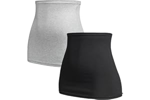 Herzmutter Bandeau abdominau Maternité pour Femme Enceinte - Lot de 2 ceinture de Grossesse - Taille Haute - chauffe-reins - Extension de T-shirt - 6300