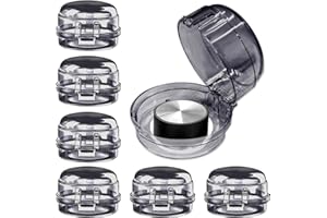 VEKXAR 6 pezzi manopole per piano cottura a gas coperture manopole per fornello per piano cottura a gas forno copertura di protezione per manopola di sicurezza per bambini (nero trasparente)