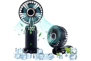 JVISION Handheld Fan, Mini Fan Handheld with LCD Display and 5 Speed, 180° Foldable Portable Fan Handheld USB Rechargeable Small Fan for Outdoor Travel Commute Office Women Men (Dark Blue -A)