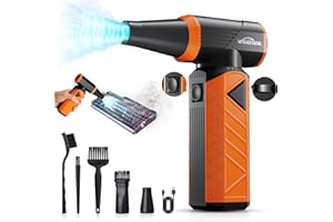 WHATOOK W02 Souffleur Air Comprimé Professionnel: 100 Niveaux 250000 TR/Min – Souffleur Électrique sans Fil, Vitesse Réglable, Moteur sans Balais pour Nettoyage PC, Clavier, Voiture, Maison, Atelier