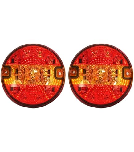 VILLFUL Feu Arrière Rond Led 16 Led Anneau En Caoutchouc Pour Remorque Et Camion Étanche Et Résistant Aux Chocs Usage Véhicules Utilitaires