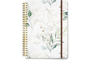 Hnogri Carnet de notes à spirale, carnet de notes à couverture rigide pour femmes, format moyen 6 x 8.4 pouces, 160 pages de papier épais, carnet de notes A5 ligné pour l'écriture, le travail.