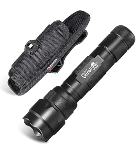 ULTRAFIRE LR1 Torcia Tattica Ricaricabile 3100 Lumen – LED Super Luminoso, Fondina, Doppio Interruttore, IPX8