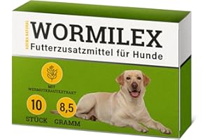 ADEMA NATURAL® Wormilex - Wurmkur sekundierend für Hunde - Wurmmittel sekundierende Tabletten - Pflanzliche Rezeptur ohne Zusätze - Futterzusatzmittel Hund - 10 Stück