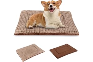 BVAGSS Orthopädisches Hundebett, Waschbar Hundekissen flauschig Hundematte, Umkehrbar Weiche und Warme Hundematte für klein mittel große Hunde XH079 (76x50x4cm,Brown)