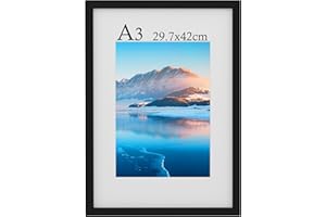 DTXDTECH A3 Frame, 29.7 X 42 cm Wooden A3 Picture Frame, A3 Photo Frame With Perspex Glass, Wall-Mounted A3 Poster Frame Frame, A3 Photo Frame for A3 Print, Bedroom and Living Room Decoration(Black)