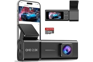 E-YEEGER 2,5K Dashcam Auto, Mini Auto Kamera WiFi Dash Cam mit App, 1440P Front Dashcam, 32GB Karte, Nachtsicht, WDR, G-Sensor, Loop-Aufnahme, 24H Parkmodus, 1,47" IPS Bildschirm