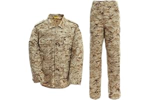 YUSHOW Men's Tactical Suit Camouflage Combat Jacket & Trousers Set Airsoft Clothing Military Jacket Uniform War Game Army Military Paintball BDU Hunting Shooting Camo Gear