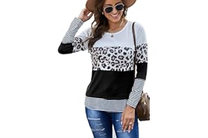 SMENG Pull Hiver Femme Sweat à Capuche Rayé Sweat-Shirt Pull Patchwork Casual Manche Longue Haut
