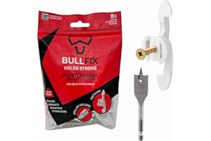 Bullfix Extra Plasterboard Fixings Heavy Duty Pack - Drywall Anchor for Insulated Plasterboard, Stud & Hollow Cavity Wall Anchor Kit with Screws, Holds up to 133kg, 20mm Drill Bit - Starter 8 Pack