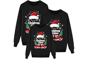 GENERIC Christmas Jumpers Matching Family Long Sleeve Round Neck Snowflake Xmas Tree Sweatshirts Novelty Family Christmas Pullovers for Men, Women and Kids 2025