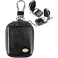 MRPLUM Earbud Carrying Case Small Compatible with PU Leather Hard Portable Earphone Case Protective Storage Pouch Bag with Mesh Pocket & Keychain for Wireless Headphone USB Cable (Black)
