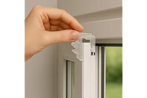 Byour3 - Agganci regolabili per Barre con strappo - Supporto bastoni NO FORO Binari tenda a pannello o tenda a vetro finestra Gancini per tende a pacchetto senza forare infisso (1 Coppia da 15 a 26mm)