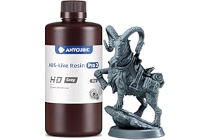 ANYCUBIC Resina ABS-Like Pro 2 per Stampante 3D con Eccellente Resistenza e Tenacità, A Basso Odore Resina UV 405nm a Polimerizzazione Rapida per Stampa 3D LCD/DLP/SLA, HD-Grigio 1000g